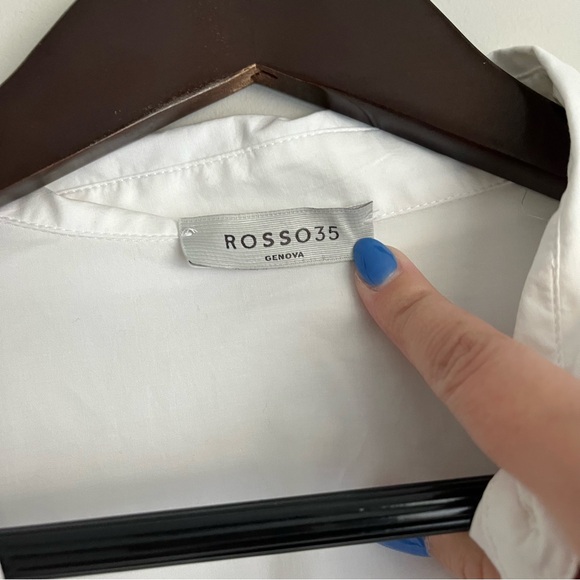 Rosso35 White and Blue Button Up Shirt Dress Small - Picture 2 of 4